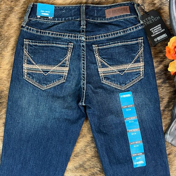 Rock & Roll Denim Midrise Stretch Bootcut Women's Riding Jeans (26x34) NEW - Picture 5 of 11